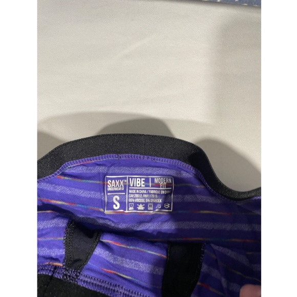 NIB SAXX [ Small ] Vibe Stretch Boxer Briefs in Purple Gradient Stripe‎ - Picture 10 of 14